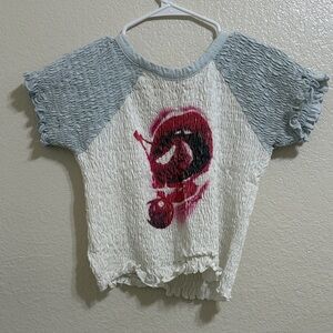 Jaded London Red and Gray Graphic Tee